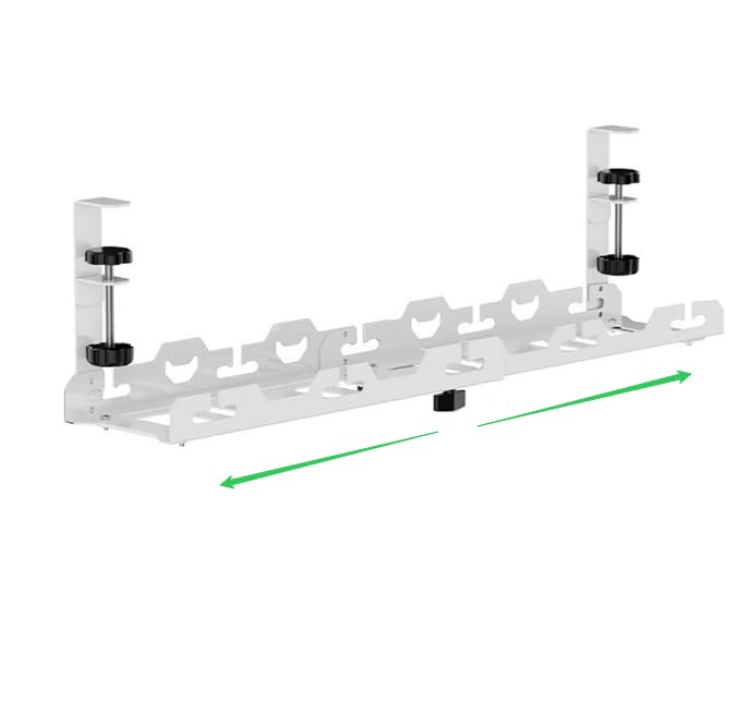 Climberty® White Cable Management Under Desk, Length Adjustable Cord Organizer Metal Large Capacity Wire Storage Standing Cable Holder Climberty® White Cable Management Under Desk, Length Adjustable Cord Organizer Metal Large Capacity Wire Storage Standing Cable Holder